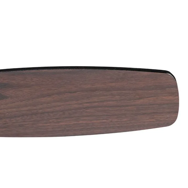 QAZQA Deckenventilator Mit Licht|Wohnzimmerlampen*Deckenventilator schwarz mit Holzaufdruck 96cm mit Fernbedienung - Rotar