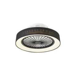 QAZQA Deckenventilator Mit Licht|Wohnzimmerlampen*Deckenventilator schwarz mit Sterneffekt 47cm inkl. LED Dimmbar mit Fernbedienung - Emily
