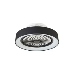 QAZQA Deckenventilator Mit Licht|Wohnzimmerlampen*Deckenventilator schwarz mit Sterneffekt 47cm inkl. LED Dimmbar mit Fernbedienung - Emily
