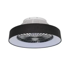 QAZQA Deckenventilator Mit Licht|Wohnzimmerlampen*Deckenventilator schwarz mit Sterneffekt 47cm inkl. LED Dimmbar mit Fernbedienung - Emily