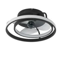 QAZQA Deckenventilator Mit Licht|Wohnzimmerlampen*Deckenventilator schwarz 46,5 cm inkl. LED mit Fernbedienung - Kees