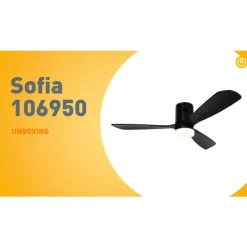 QAZQA Deckenventilator Mit Licht|Wohnzimmerlampen*Deckenventilator schwarz 132cm inkl. LED Dimmbar mit Fernbedienung - Sofia