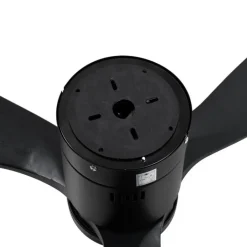 QAZQA Deckenventilator Mit Licht|Wohnzimmerlampen*Deckenventilator schwarz 132cm inkl. LED Dimmbar mit Fernbedienung - Sofia