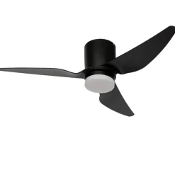 QAZQA Deckenventilator Mit Licht|Wohnzimmerlampen*Deckenventilator schwarz 123cm inkl. LED Dimmbar mit Fernbedienung - Patty