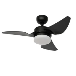 QAZQA Deckenventilator Mit Licht|Wohnzimmerlampen*Deckenventilator Schwarz 86,7 cm inkl. LED Dimmbar mit Fernbedienung - Yuki