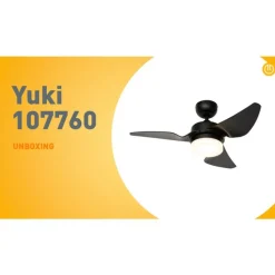 QAZQA Deckenventilator Mit Licht|Wohnzimmerlampen*Deckenventilator Schwarz 86,7 cm inkl. LED Dimmbar mit Fernbedienung - Yuki