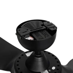 QAZQA Deckenventilator Mit Licht|Wohnzimmerlampen*Deckenventilator Schwarz 86,7 cm inkl. LED Dimmbar mit Fernbedienung - Yuki