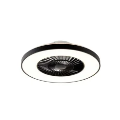 QAZQA Schlafzimmerlampen|Küchenlampen*Deckenventilator schwarz mit Sterneneffekt 60cm inkl. LED Dimmbar mit Fernbedienung - Climo