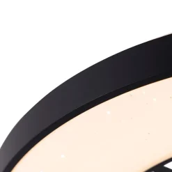 QAZQA Schlafzimmerlampen|Küchenlampen*Deckenventilator schwarz mit Sterneneffekt 60cm inkl. LED Dimmbar mit Fernbedienung - Climo