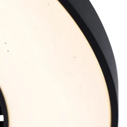 QAZQA Schlafzimmerlampen|Küchenlampen*Deckenventilator schwarz mit Sterneneffekt 60cm inkl. LED Dimmbar mit Fernbedienung - Climo