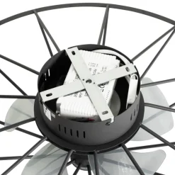 QAZQA Deckenventilator Mit Licht|Wohnzimmerlampen*Deckenventilator schwarz 62cm inkl. LED Dimmbar mit Fernbedienung - Yaran