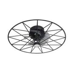 QAZQA Deckenventilator Mit Licht|Wohnzimmerlampen*Deckenventilator schwarz 62cm inkl. LED Dimmbar mit Fernbedienung - Yaran