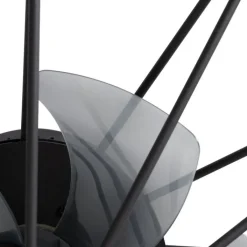 QAZQA Deckenventilator Mit Licht|Wohnzimmerlampen*Deckenventilator schwarz 62cm inkl. LED Dimmbar mit Fernbedienung - Yaran