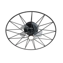 QAZQA Deckenventilator Mit Licht|Wohnzimmerlampen*Deckenventilator schwarz 62cm inkl. LED Dimmbar mit Fernbedienung - Yaran