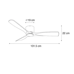 QAZQA Schlafzimmerlampen|Küchenlampen*Deckenventilator schwarz mit Holz 131,5 cm inkl. LED Dimmbar mit Fernbedienung - Jerri