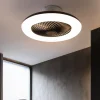 QAZQA Deckenventilator Mit Licht|Wohnzimmerlampen*Deckenventilator schwarz 55,5 cm inkl. LED Dimmbar mit Fernbedienung - Clima