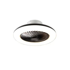 QAZQA Deckenventilator Mit Licht|Wohnzimmerlampen*Deckenventilator schwarz 55,5 cm inkl. LED Dimmbar mit Fernbedienung - Clima
