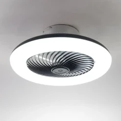 QAZQA Deckenventilator Mit Licht|Wohnzimmerlampen*Deckenventilator schwarz 55,5 cm inkl. LED Dimmbar mit Fernbedienung - Clima