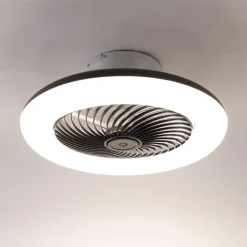 QAZQA Deckenventilator Mit Licht|Wohnzimmerlampen*Deckenventilator schwarz 55,5 cm inkl. LED Dimmbar mit Fernbedienung - Clima