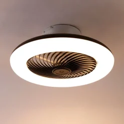 QAZQA Deckenventilator Mit Licht|Wohnzimmerlampen*Deckenventilator schwarz 55,5 cm inkl. LED Dimmbar mit Fernbedienung - Clima