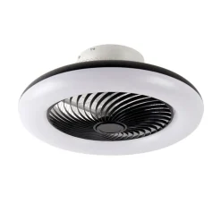 QAZQA Deckenventilator Mit Licht|Wohnzimmerlampen*Deckenventilator schwarz 55,5 cm inkl. LED Dimmbar mit Fernbedienung - Clima