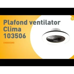 QAZQA Deckenventilator Mit Licht|Wohnzimmerlampen*Deckenventilator schwarz 55,5 cm inkl. LED Dimmbar mit Fernbedienung - Clima