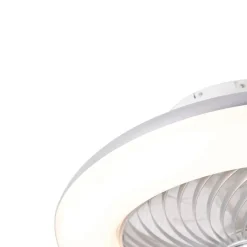 QAZQA Deckenventilator Mit Licht|Wohnzimmerlampen*Deckenventilator Silber 55,5 cm inkl. LED Dimmbar mit Fernbedienung - Clima