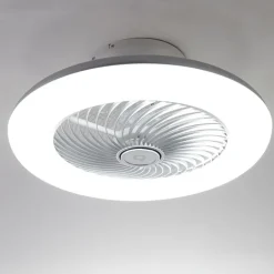 QAZQA Deckenventilator Mit Licht|Wohnzimmerlampen*Deckenventilator Silber 55,5 cm inkl. LED Dimmbar mit Fernbedienung - Clima