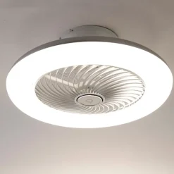 QAZQA Deckenventilator Mit Licht|Wohnzimmerlampen*Deckenventilator Silber 55,5 cm inkl. LED Dimmbar mit Fernbedienung - Clima