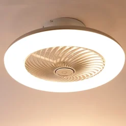 QAZQA Deckenventilator Mit Licht|Wohnzimmerlampen*Deckenventilator Silber 55,5 cm inkl. LED Dimmbar mit Fernbedienung - Clima