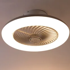 QAZQA Deckenventilator Mit Licht|Wohnzimmerlampen*Deckenventilator Silber 55,5 cm inkl. LED Dimmbar mit Fernbedienung - Clima