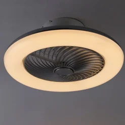 QAZQA Deckenventilator Mit Licht|Wohnzimmerlampen*Deckenventilator Silber 55,5 cm inkl. LED Dimmbar mit Fernbedienung - Clima