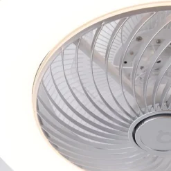 QAZQA Deckenventilator Mit Licht|Wohnzimmerlampen*Deckenventilator Silber 55,5 cm inkl. LED Dimmbar mit Fernbedienung - Clima