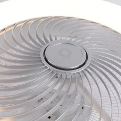 QAZQA Deckenventilator Mit Licht|Wohnzimmerlampen*Deckenventilator Silber 55,5 cm inkl. LED Dimmbar mit Fernbedienung - Clima