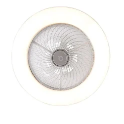 QAZQA Deckenventilator Mit Licht|Wohnzimmerlampen*Deckenventilator Silber 55,5 cm inkl. LED Dimmbar mit Fernbedienung - Clima