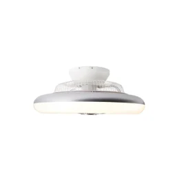 QAZQA Deckenventilator Mit Licht|Wohnzimmerlampen*Deckenventilator Silber 55,5 cm inkl. LED Dimmbar mit Fernbedienung - Clima
