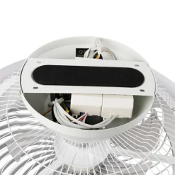 QAZQA Deckenventilator Mit Licht|Wohnzimmerlampen*Deckenventilator Silber 55,5 cm inkl. LED Dimmbar mit Fernbedienung - Clima