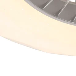 QAZQA Deckenventilator Mit Licht|Schlafzimmerlampen*Deckenventilator Silber mit Sterneneffekt 59cm inkl. LED Dimmbar mit Fernbedienung - Clima