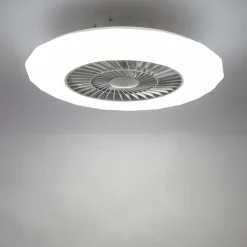 QAZQA Deckenventilator Mit Licht|Schlafzimmerlampen*Deckenventilator Silber mit Sterneneffekt 59cm inkl. LED Dimmbar mit Fernbedienung - Clima