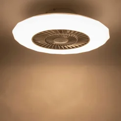 QAZQA Deckenventilator Mit Licht|Schlafzimmerlampen*Deckenventilator Silber mit Sterneneffekt 59cm inkl. LED Dimmbar mit Fernbedienung - Clima