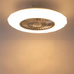 QAZQA Deckenventilator Mit Licht|Schlafzimmerlampen*Deckenventilator Silber mit Sterneneffekt 59cm inkl. LED Dimmbar mit Fernbedienung - Clima