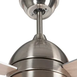 QAZQA Deckenventilator Mit Licht|Esszimmerlampen*Deckenventilator Stahl 96cm mit Fernbedienung - Rotar