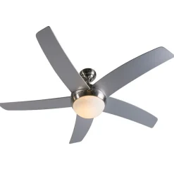 QAZQA Deckenventilator Mit Licht|Wohnzimmerlampen*Deckenventilator Stahl 132cm mit Fernbedienung - Cool