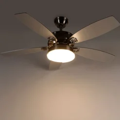 QAZQA Deckenventilator Mit Licht|Wohnzimmerlampen*Deckenventilator Stahl mit Fernbedienung inkl. LED - Malaki