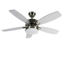 QAZQA Deckenventilator Mit Licht|Wohnzimmerlampen*Deckenventilator Stahl mit Fernbedienung inkl. LED - Malaki