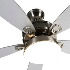 QAZQA Deckenventilator Mit Licht|Wohnzimmerlampen*Deckenventilator Stahl mit Fernbedienung inkl. LED - Malaki