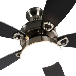 QAZQA Deckenventilator Mit Licht|Wohnzimmerlampen*Deckenventilator Stahl mit Fernbedienung inkl. LED - Malaki