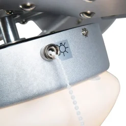 QAZQA Schlafzimmerlampen|Küchenlampen*Deckenventilator Stahl mit Holzprint 80cm mit Zugschalter - Fresh