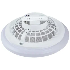 QAZQA Deckenventilator Mit Licht|Wohnzimmerlampen*Deckenventilator weiß 48,5 cm inkl. LED Dimmbar RGB mit Fernbedienung - Clemo