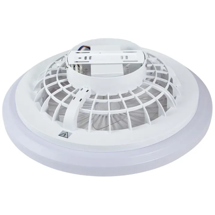 QAZQA Deckenventilator Mit Licht|Wohnzimmerlampen*Deckenventilator weiß 48,5 cm inkl. LED Dimmbar RGB mit Fernbedienung - Clemo